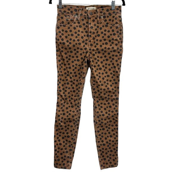 Madewell 10" High Rise Skinny Polka Dot Ankle Jeans Size 27 - Picture 1 of 5